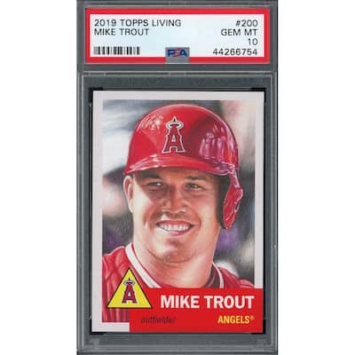 Mike Trout 2019 Topps Living Baseball Card #200 Graded PSA 10 - 8'6" x 11'6"