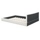 preview thumbnail 5 of 7, Queen Size Velvet Upholstered Platform Bed,with Luxurious Diamond Grid Headboard,Beige