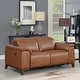 preview thumbnail 1 of 10, Top Grain Leather Coach Brown Power Reclining Loveseat