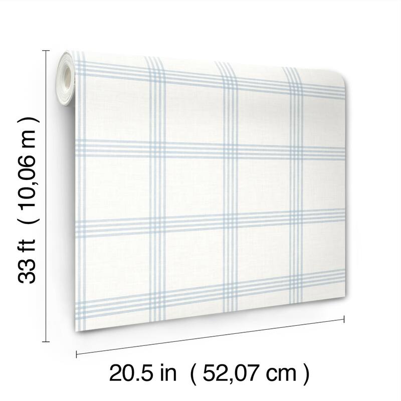 Chesapeake Twain Light Blue Plaid Wallpaper