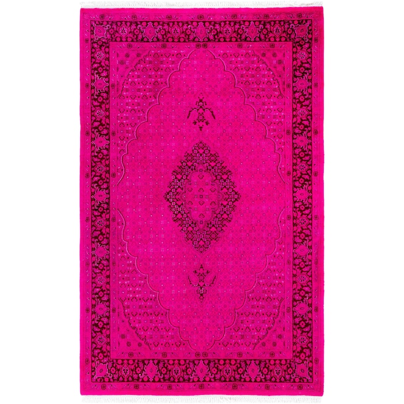 Overdyed One-of-a-Kind Hand-Knotted Area Rug - Pink - 4' 7" x 7' 4"