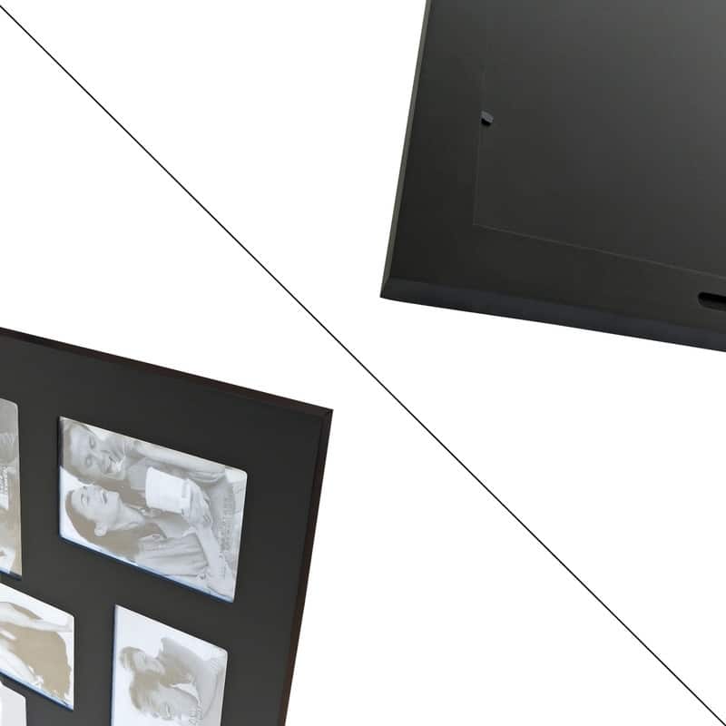 Adeco Decorative Black Wood Wall Hanging Picture Photo Frame with 24 4x6-inch Openings