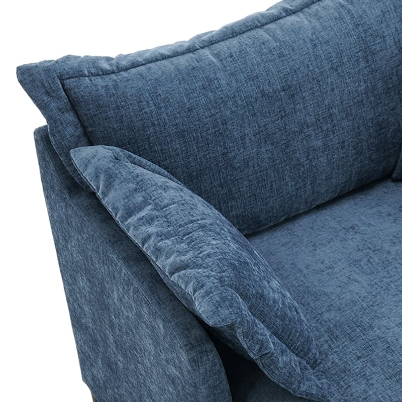 39"W Oversized Chenille Comfy Cloud Chaise Lounge with Ottoman