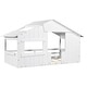 preview thumbnail 9 of 15, White Twin Size Solid Wood House Bed with Roof, Window and Guardrail for Kids, Boys and Girls, Bedroom