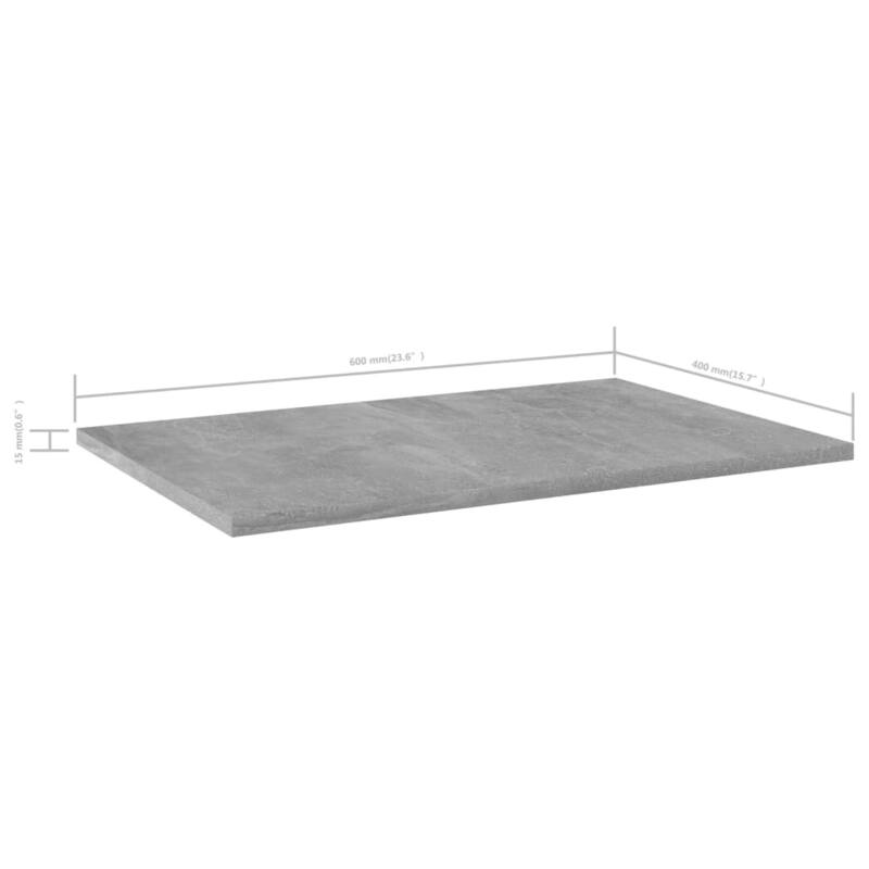 vidaXL Bookshelf Boards 8 pcs Concrete Gray 23.6"x15.7"x0.6" Chipboard