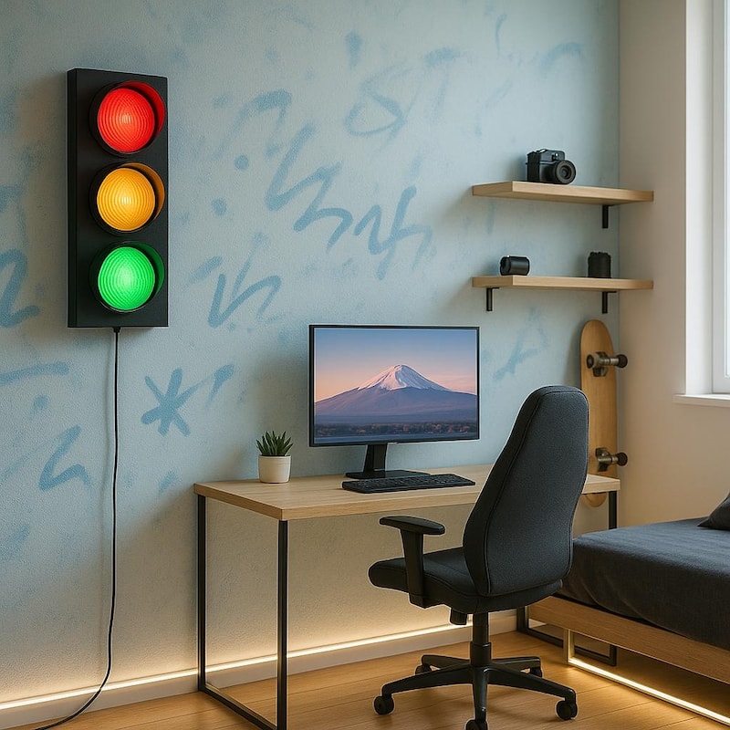 Retro Traffic Light Wall Lamp