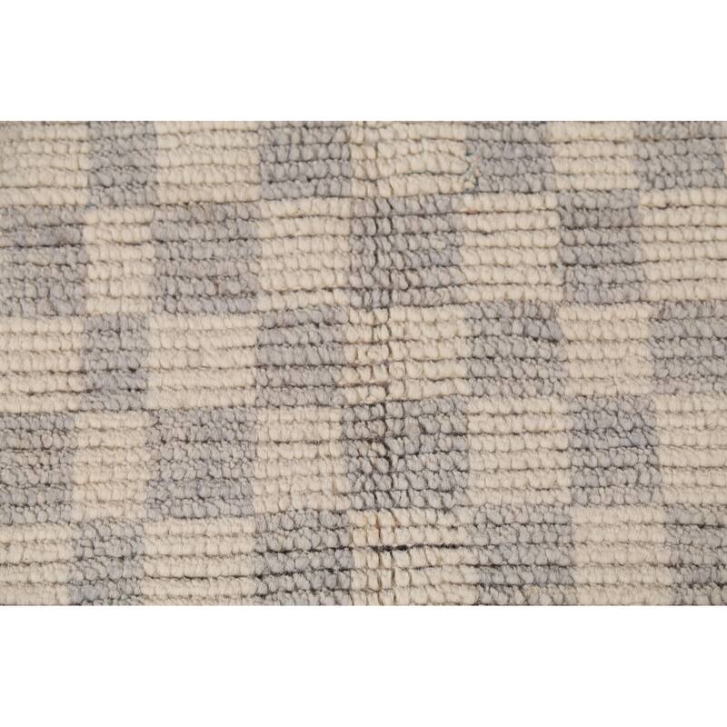 All-Over Abstract Moroccan Modern Area Rug Hand-Knotted Wool Carpet - 9'0"x 12'6"