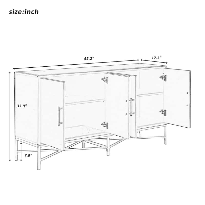 Four-Door Sideboard Buffet Cabinet Storage Cabinet