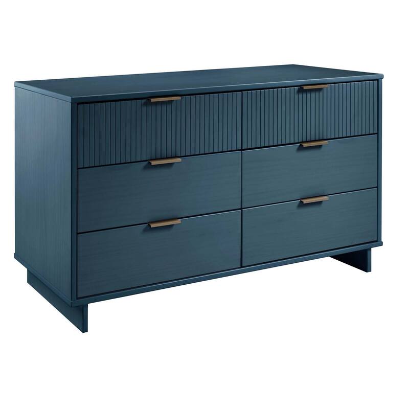 Manhattan Comfort 3-Piece Granville Modern Solid Wood Narrow Chest Dresser Nightstand Set.