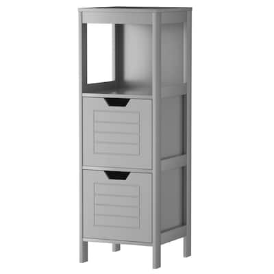 Costway Bathroom Wooden Floor Cabinet Multifunction Storage Rack Stand