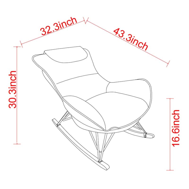 Leisure Sofa Single Rocking Chair Light Luxury Sofa Chair - 43.30"L * 32.3"W * 30.4"H