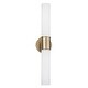 preview thumbnail 1 of 3, 25.25"W x 5"H 2-Light Dual Sconce in Matte Brass with Soft White Glass - 5"W x 25.25"H x 4.5"E