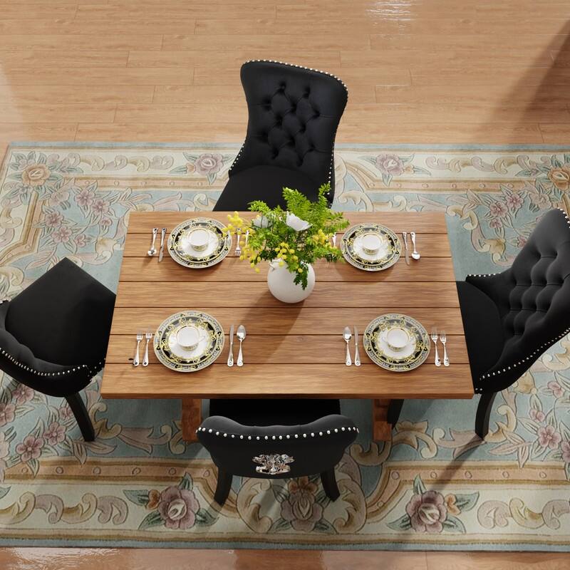 Tufted Naliheads Solid Wood Upholstered Dining Chairs Set of 8