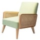 preview thumbnail 25 of 57, Carmina Upholstered Accent Chair with Natural Rattan Arms by HULALA HOME