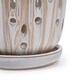 preview thumbnail 9 of 17, 8" Striped Ceramic Flowerpot Windowsill Modern Garden Planter with Drainage Hole (Set of 2) - 7.48 in.W x 7.48 in.D x 8.07 in.H