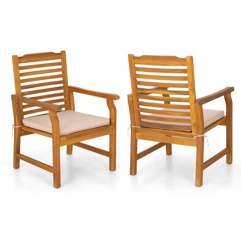 MAISON ARTS Outdoor 7/9-Piece Solid Acacia Wood Dining Set, Expandable Dining Table and 6/8 Wood Dining Chairs