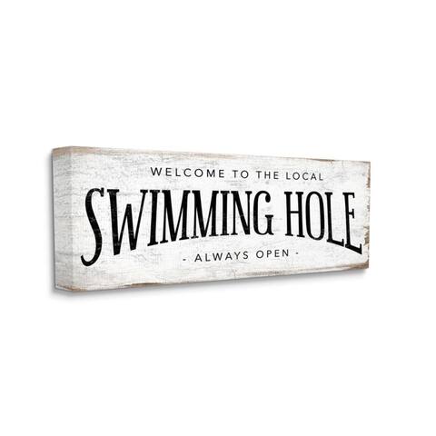 Stupell Industries Rustic Summer Local Swimming Hole Sign Canvas Wall Art
