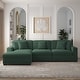 preview thumbnail 25 of 132, 118" W Corduroy L-shape Modular Sectional Sofa with Pillows