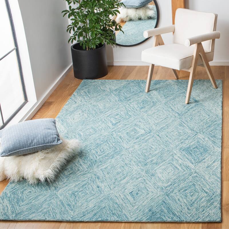 SAFAVIEH Handmade Metro Shikha French Country Wool Rug - 4' x 6' - Light Blue
