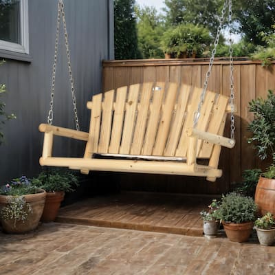 2 Seater Patio Hanging Outdoor Swing Bench with Metal Chains