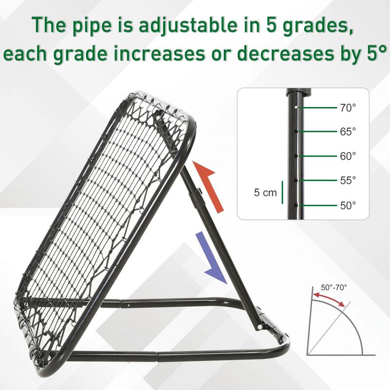 Soozier Angle Adjustable Rebounder Net Goal Training Set soccer, Baseball, Basketball Daily Training, Black