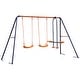 preview thumbnail 1 of 5, 3 in 1 Children Kids Swing Set for Backyard Blue