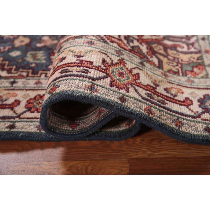 Blue Heriz-Serapi Oriental Accent Rug Handmade Wool Carpet - 4'0"x 6'0"