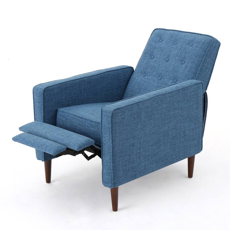Mervynn Mid-Century Modern Button Tufted Fabric Recliner by Christopher Knight Home