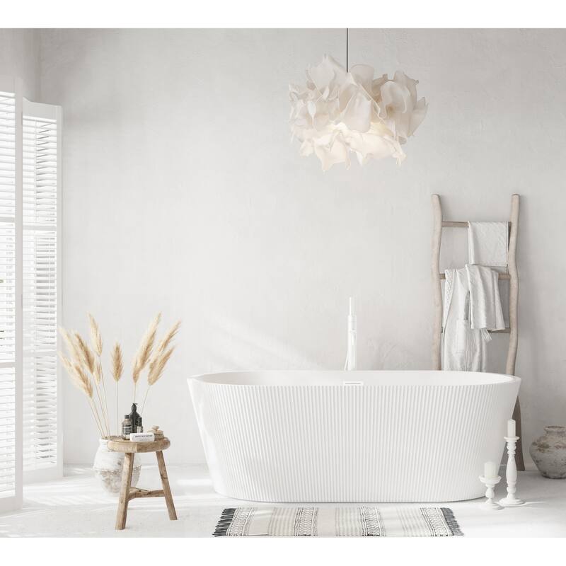Vincent Bathtub in Glossy White - Glossy White with Polished White Trim - 67"