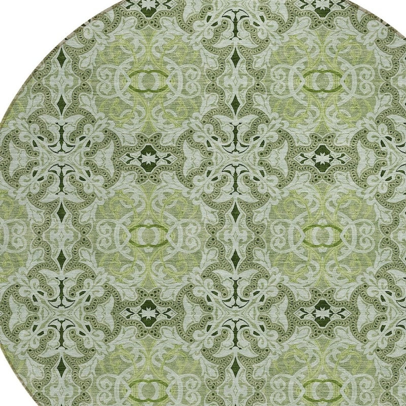 HomeRoots Medallion Transitional Rectangle Outdoor Rug