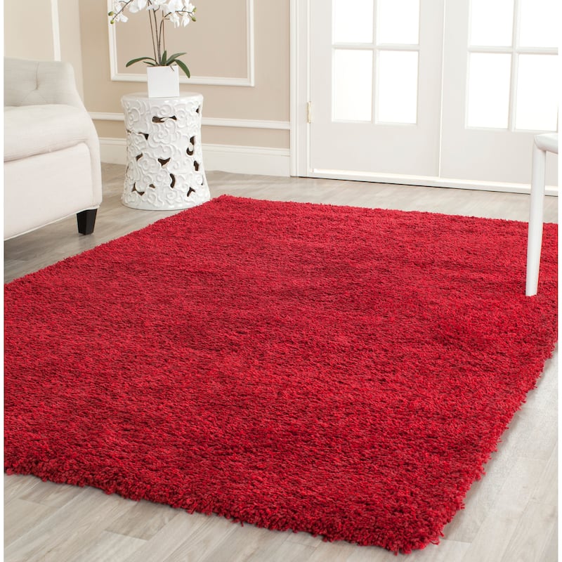 SAFAVIEH California Premium Shag Izat 2-inch Thick Area Rug - 4' x 6' - Red
