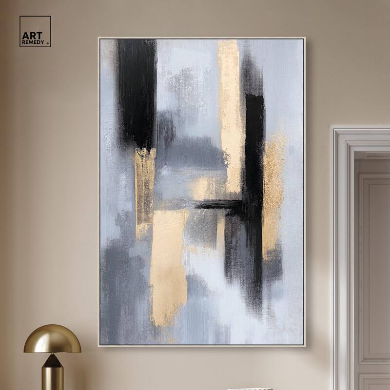 Onyx and Aureolin I Canvas by Art Remedy