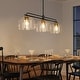 preview thumbnail 14 of 14, Modern Black Gold Pendant Clear Glass Kitchen Island Light Bowl-Shape Shade for Dining Room