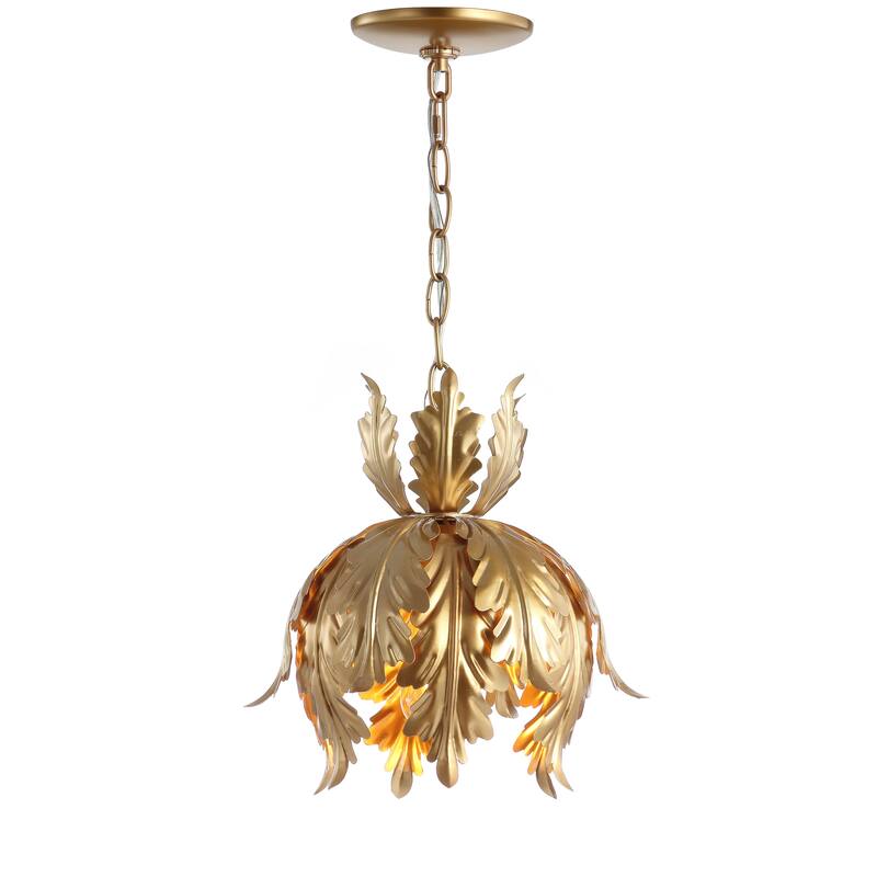 Chase 12" Adjustable Metal LED Pendant, Gold by JONATHAN Y