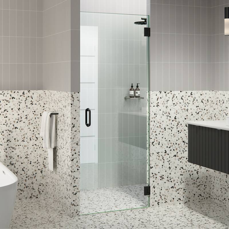 Albedo 26.5 in. W x 78 in. H Fully Frameless Hinged Shower Door - Width Adj 26.875 - 27.276