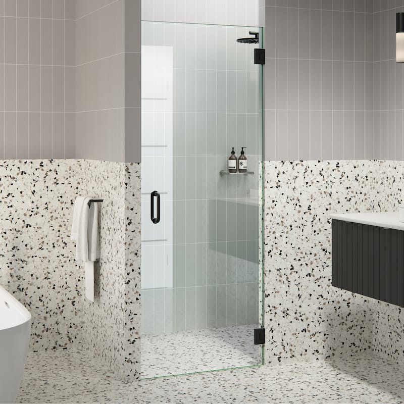 Albedo 29 in. W x 78 in. H Fully Frameless Hinged Shower Door - Width Adj 29.375 - 29.775