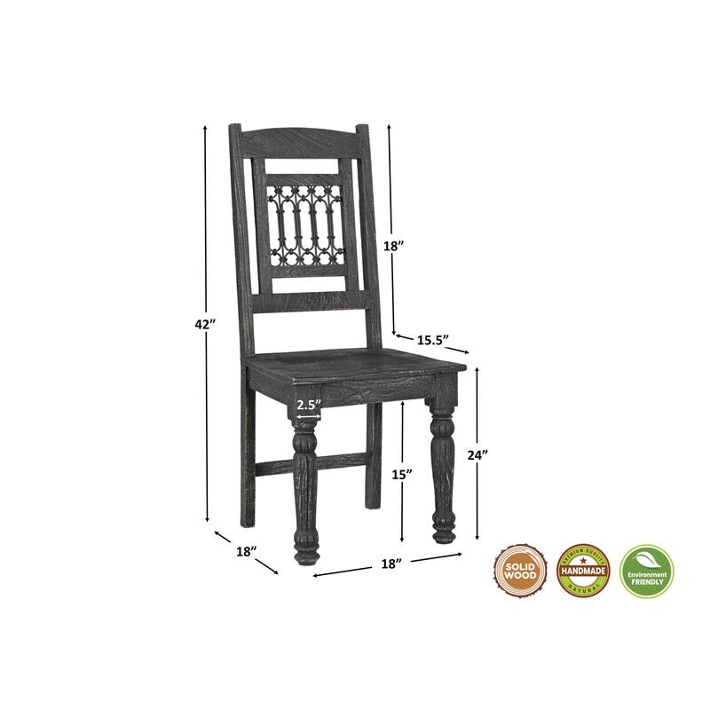Milton 6-piece Carved Solid Wood Dining Set