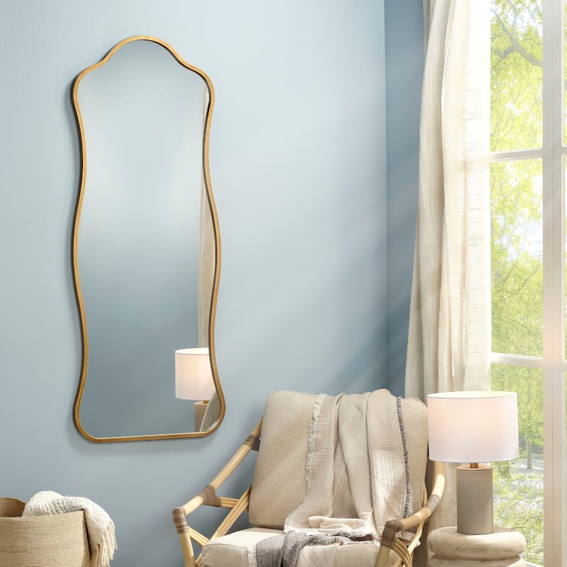 Ripple Wavy Iron Floor Mirror