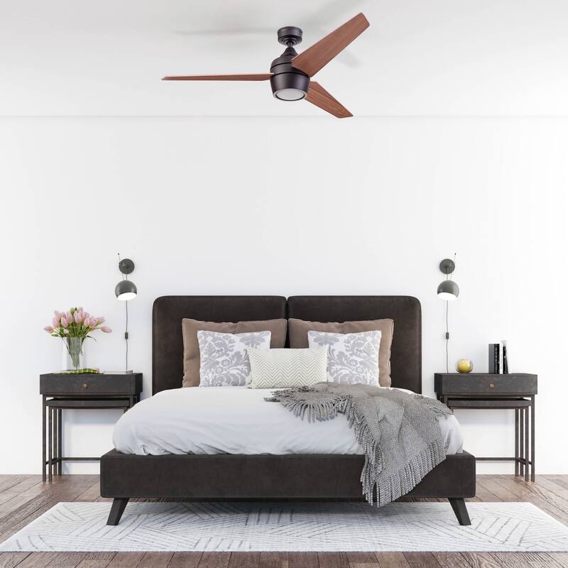 52" Honeywell Eamon Bronze Modern Indoor LED Ceiling Fan with Light, Remote Control