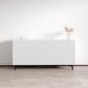 preview thumbnail 3 of 16, Meble Furniture Pafos 60-inch Modern Matte Sideboard Buffet with 3D Geometric Door Design White