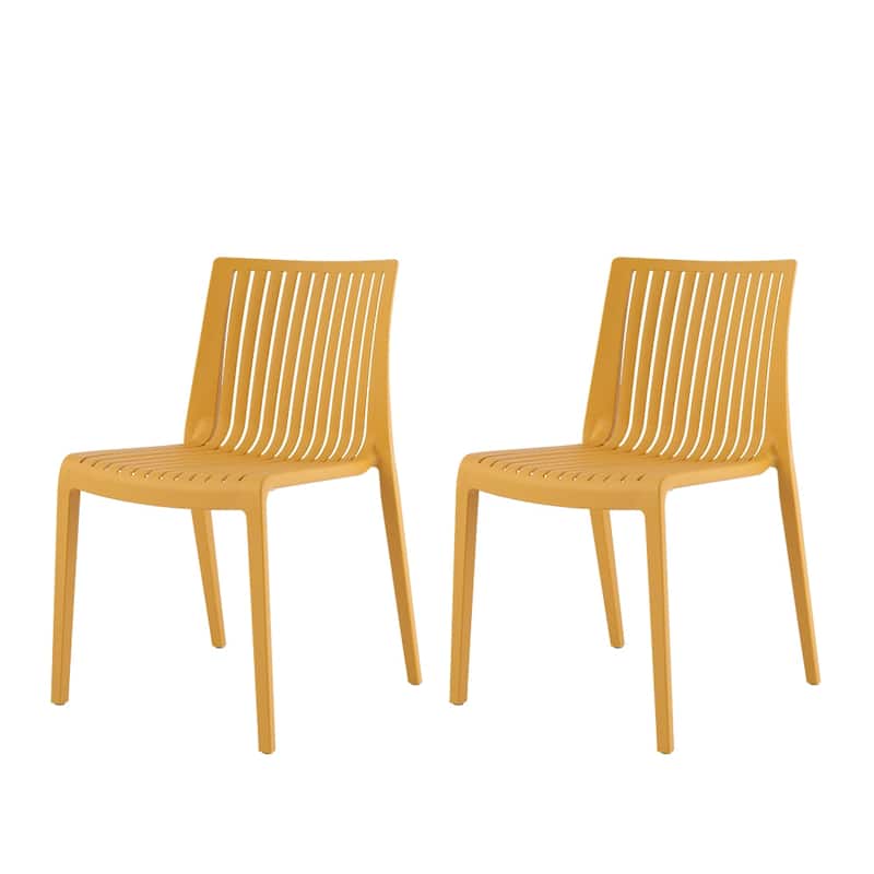 Lagoon Milos Resin Stackable All Weather Side Chair Set of 2 - Yellow