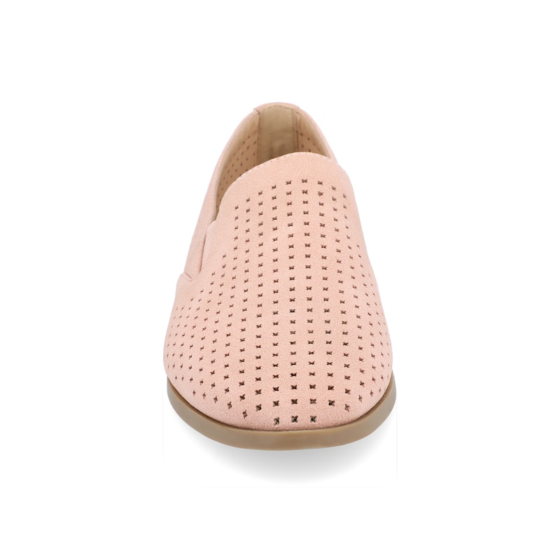 Journee Collection Women's Lucie Slip On Almond Toe Loafer Flats - Wide - Pink - 10