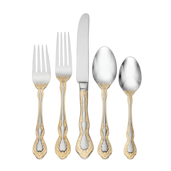 Oneida Golden Mandolina 45 Piece Fine Flatware Set, Service For 8