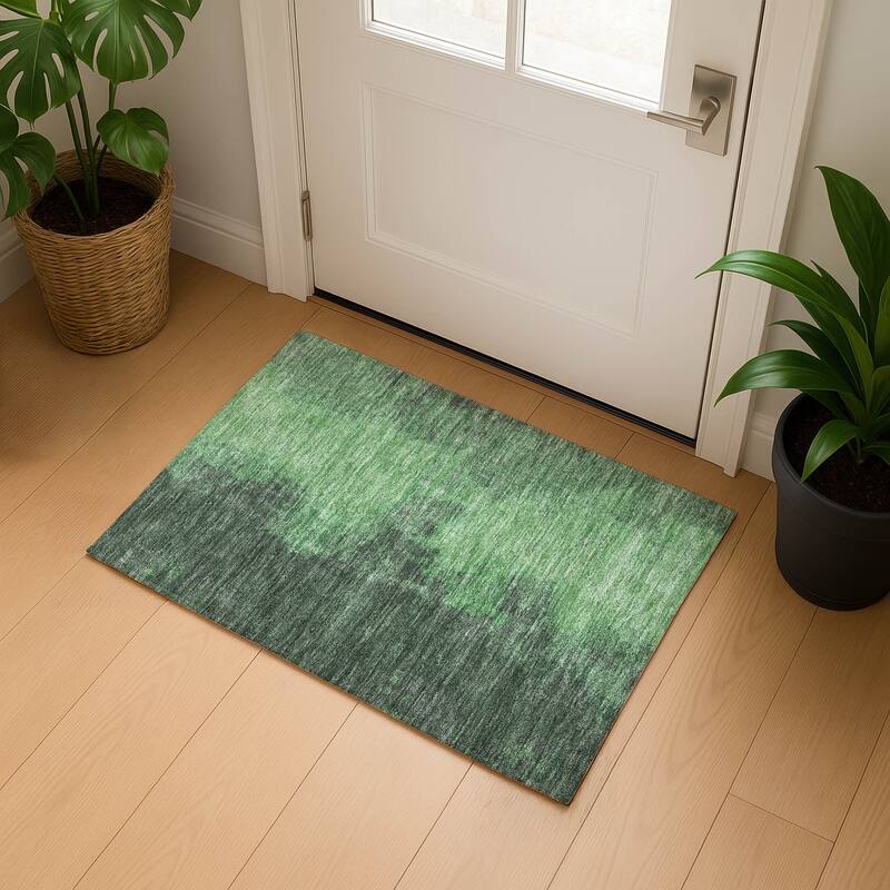 Premium Washable Super Soft Vintage Traditional Mayfield Rug - Fern - 1'8" x 2'6"