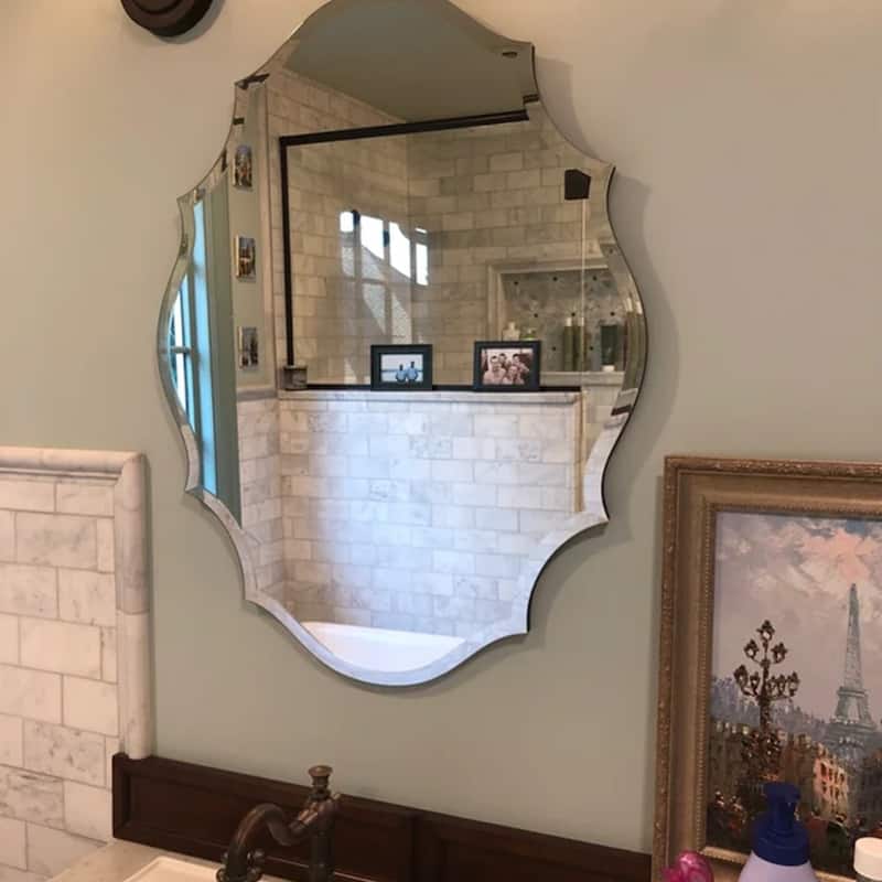 Wall Asymmetrical Silver Glass Mirror