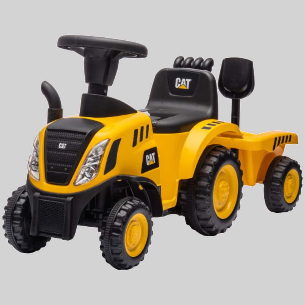 Kids 2-in-1 Ride-On Tractor with Shovel, Detachable Trailer & Fun Features, Caterpillar Licensed, for 18-36 Months