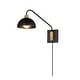 preview thumbnail 1 of 2, Maxim 10021 Thelonious 16" Tall Wall Sconce Black / Natural Aged Brass