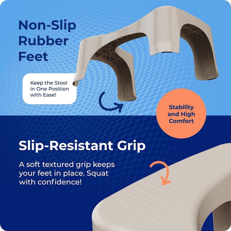 Squatty Potty Simple Toilet Stool, Taupe 7 Inch - Ergonomic Bathroom Accessory for Natural Squatting Posture