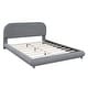 preview thumbnail 5 of 11, Curved Design Teddy Fleece Upholstered Platform Bed Frame, Queen, Grey