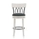preview thumbnail 10 of 33, Wynn Contemporary Wood and Fabric Swivel Bar Height Chairs (Set of 2) by Furniture of America Sea White & Dark Grey - Bar Height - 29-32 in.